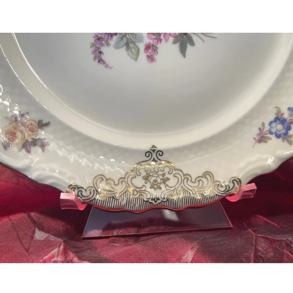 Vintage Schumann Bavaria 1886 Wild Rose Garden Dessert Plate 8